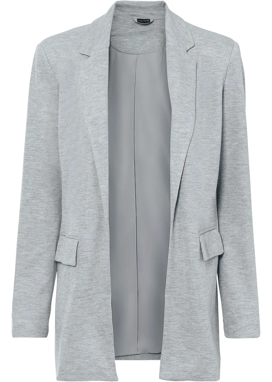 Langer Jersey-Blazer mit Taschen
