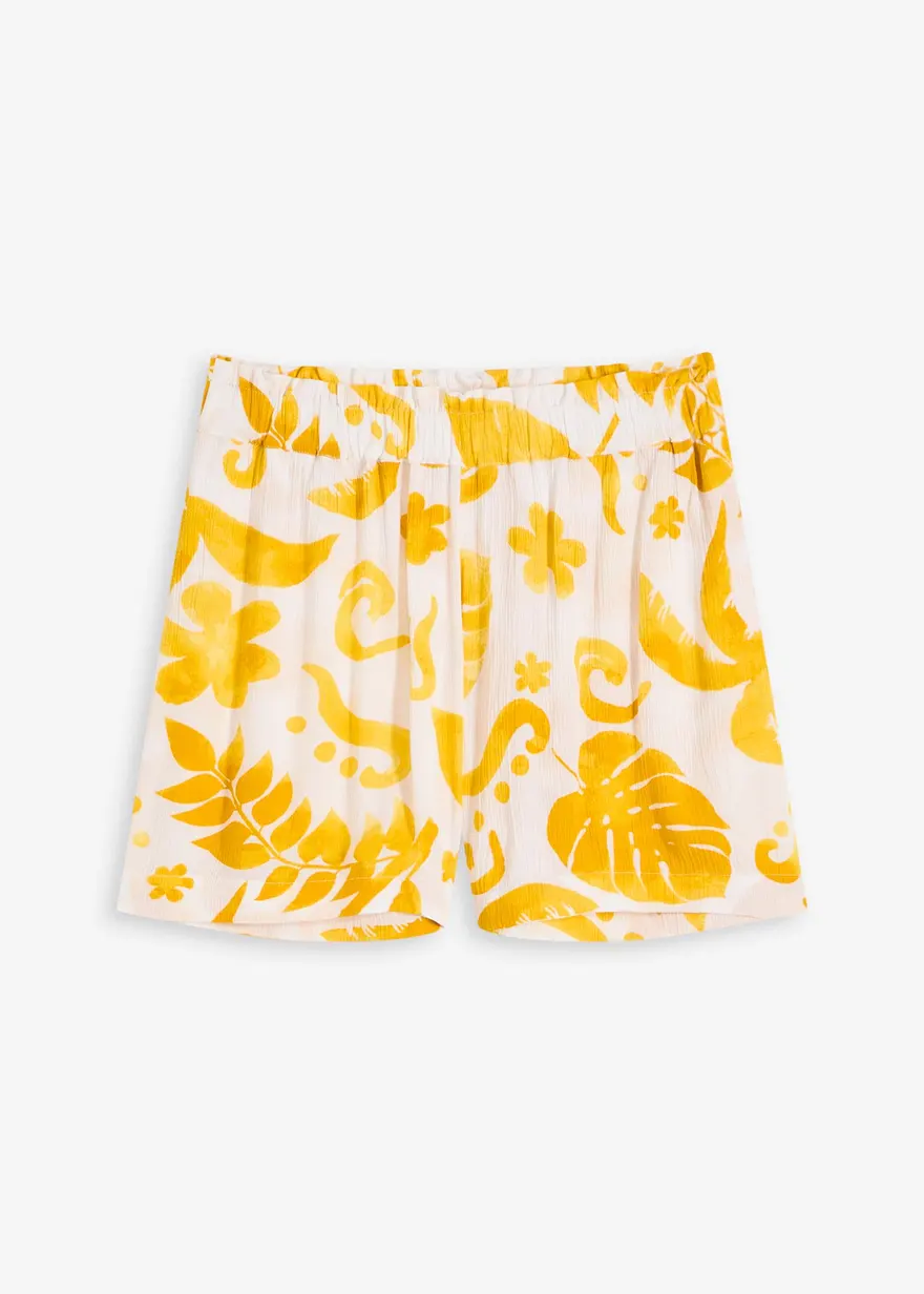 bedruckte Shorts aus strukturierter Viskose