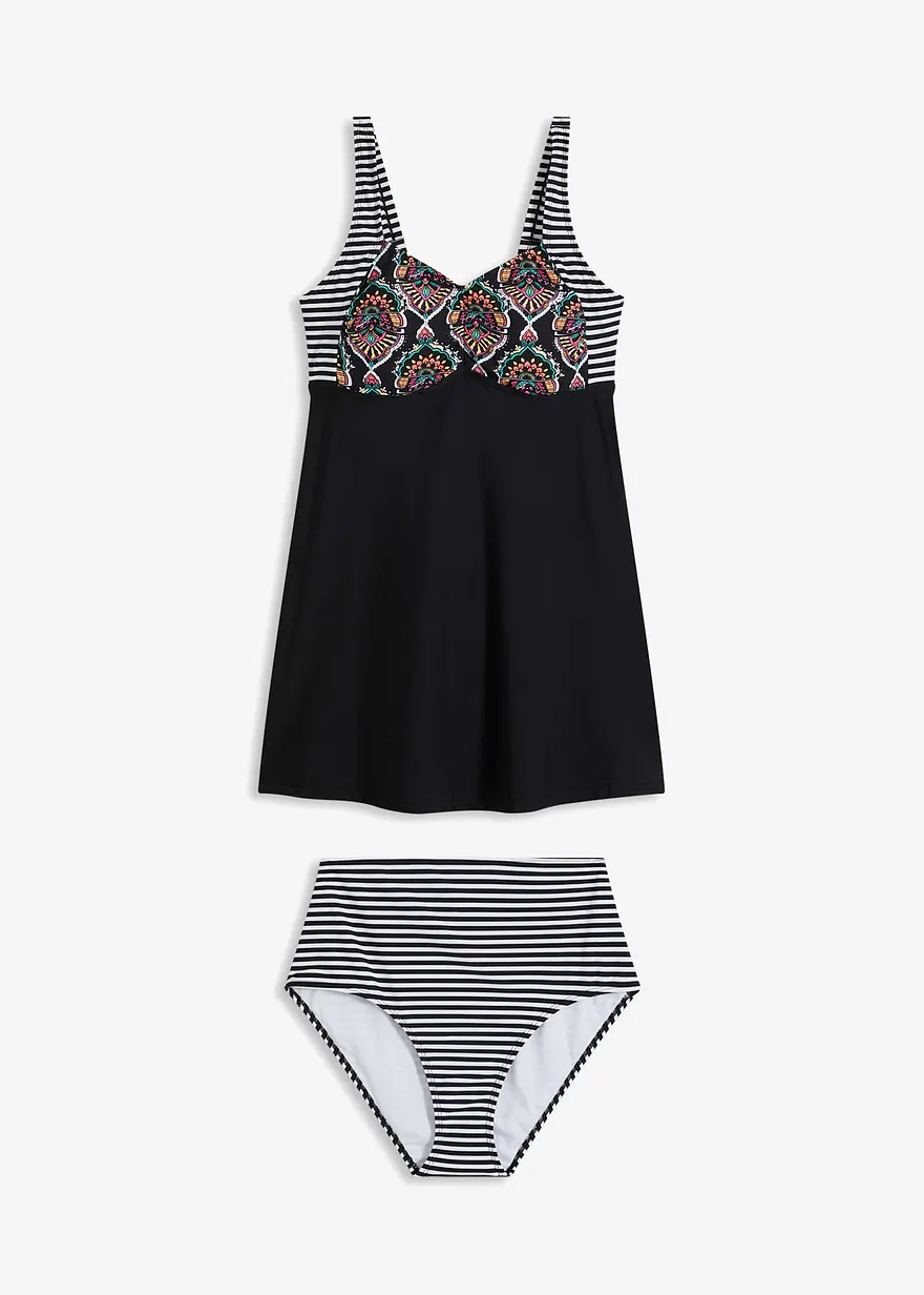 Long-Tankini (2-tlg. Set) mit Highwaist-Bikinihose