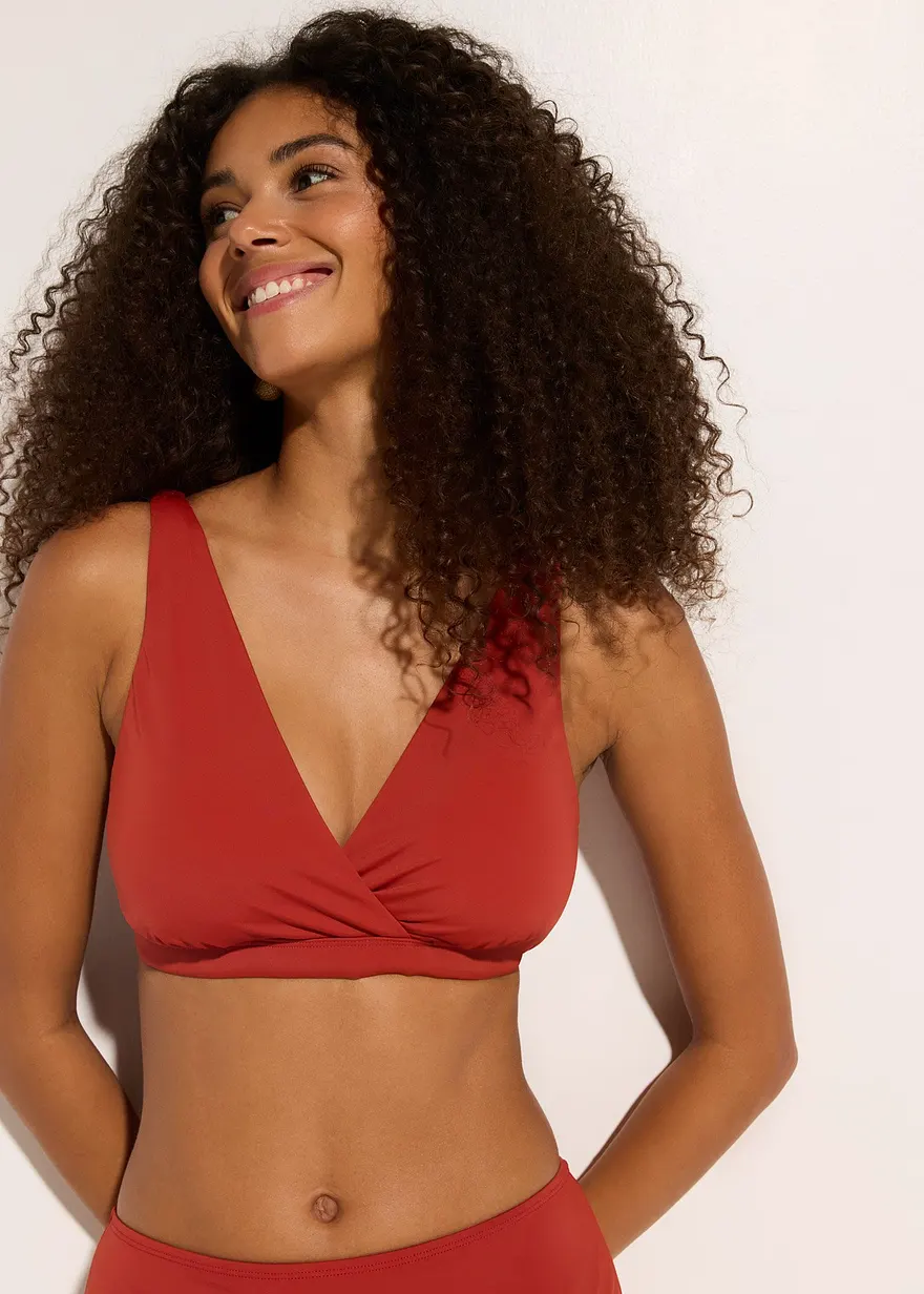 Bustier-Bikinioberteil mit V-Ausschnitt
