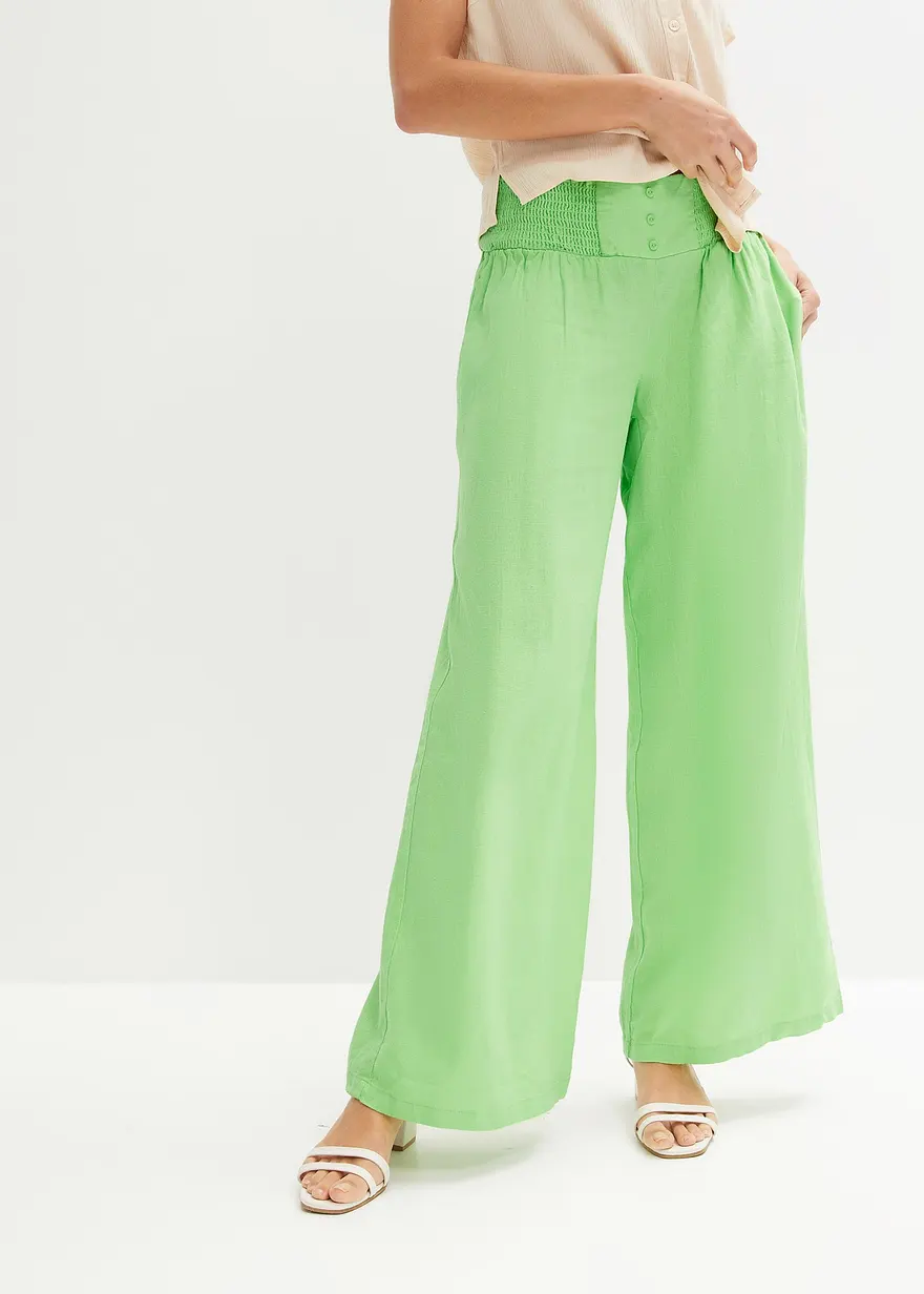 Marlenehose aus luftigem Leinen-Mix