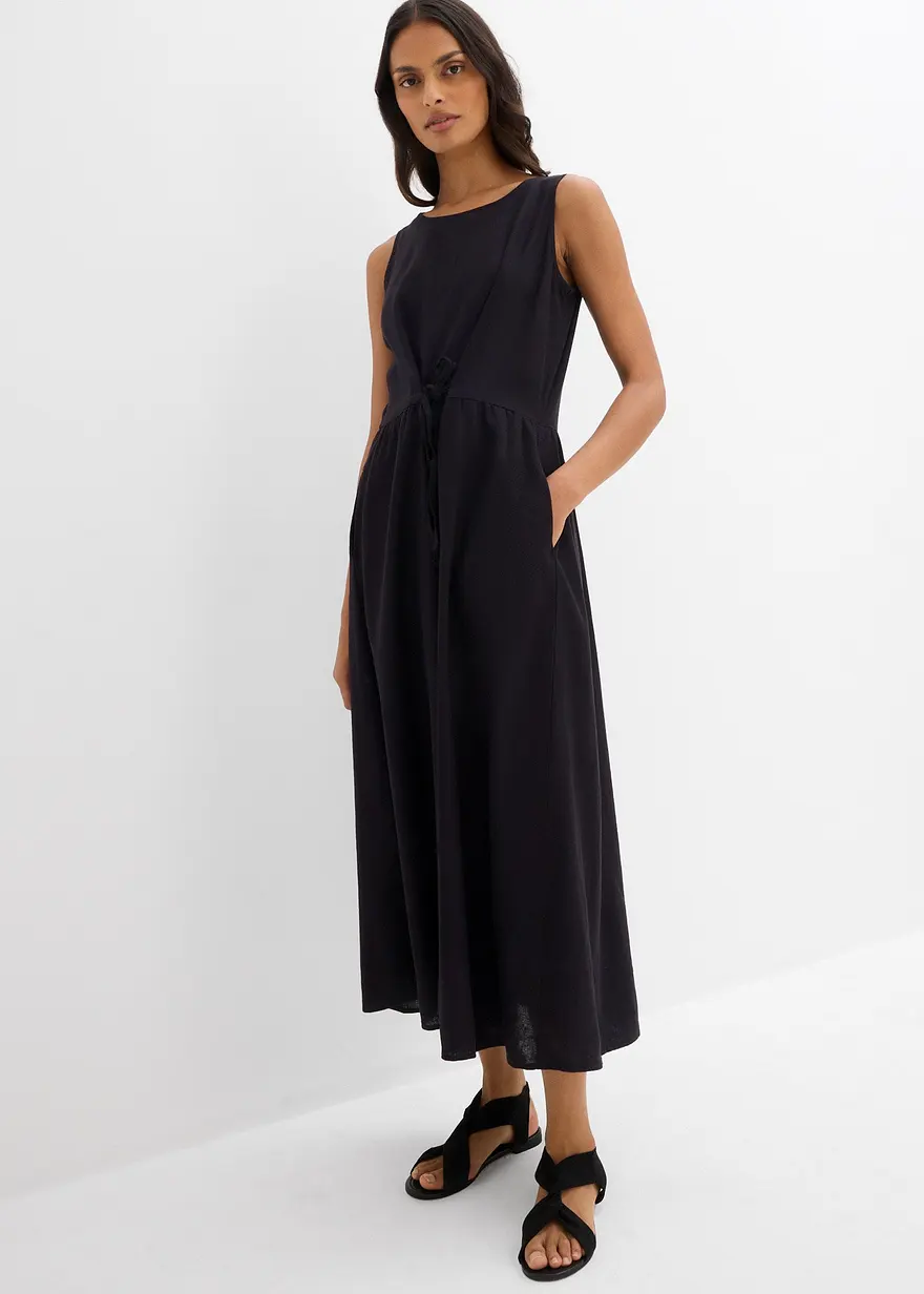 Maxikleid aus leichtem Leinen-Viskose-Mix