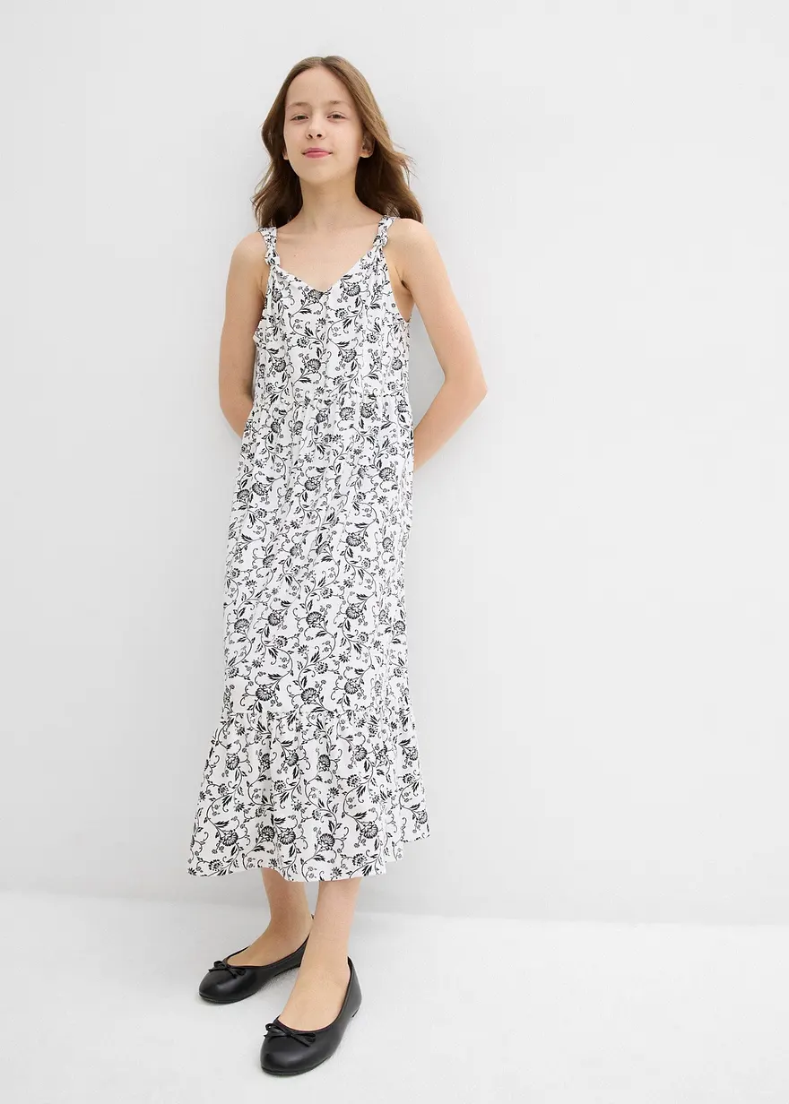 Maxikleid aus elastischem Bio-Baumwoll-Mix