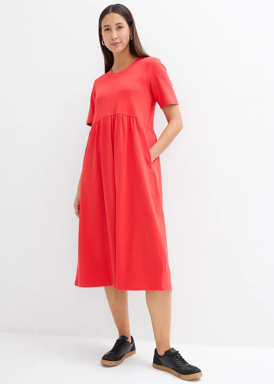 Ausgestelltes Jerseykleid aus schwerer Baumwolle
