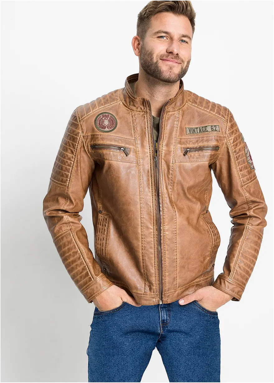 Lederimitat-Jacke