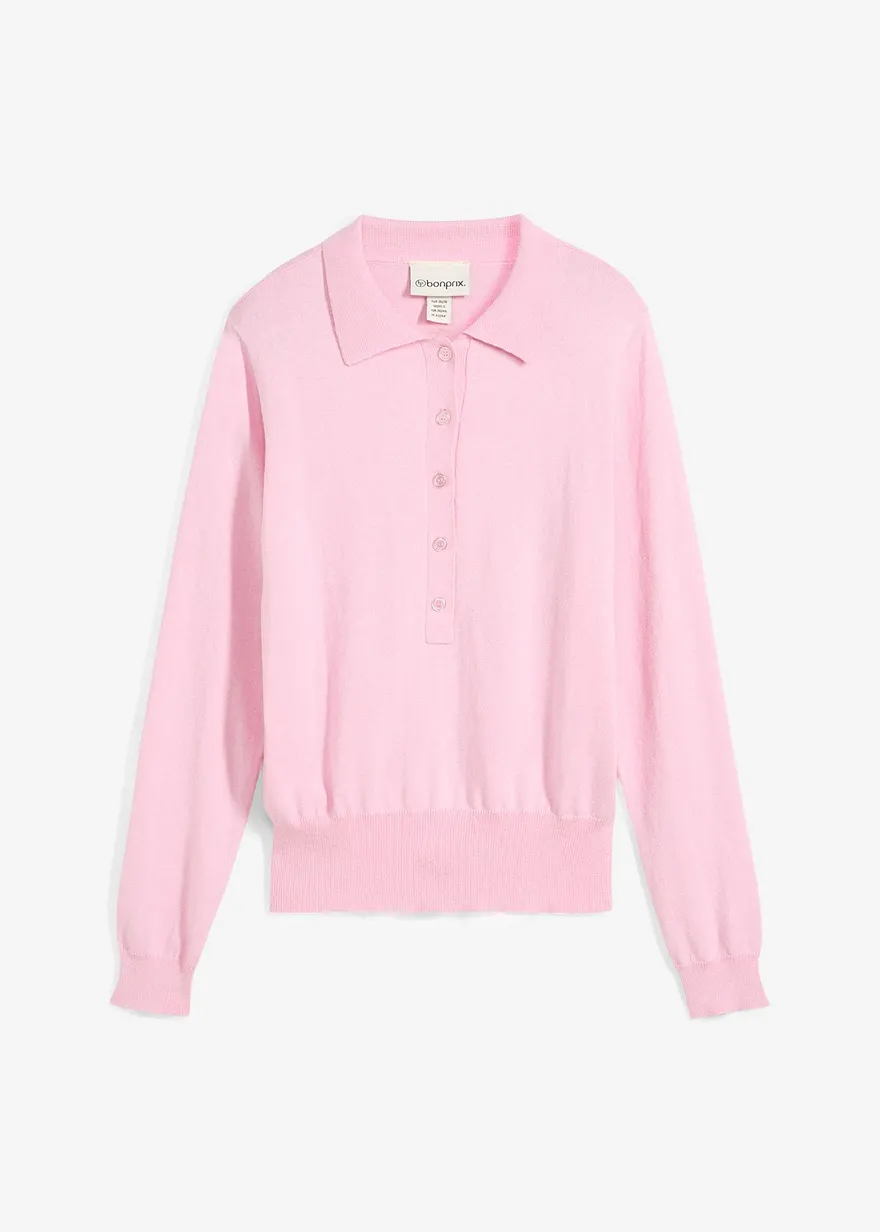 Polo-Pullover mit Seidenanteil