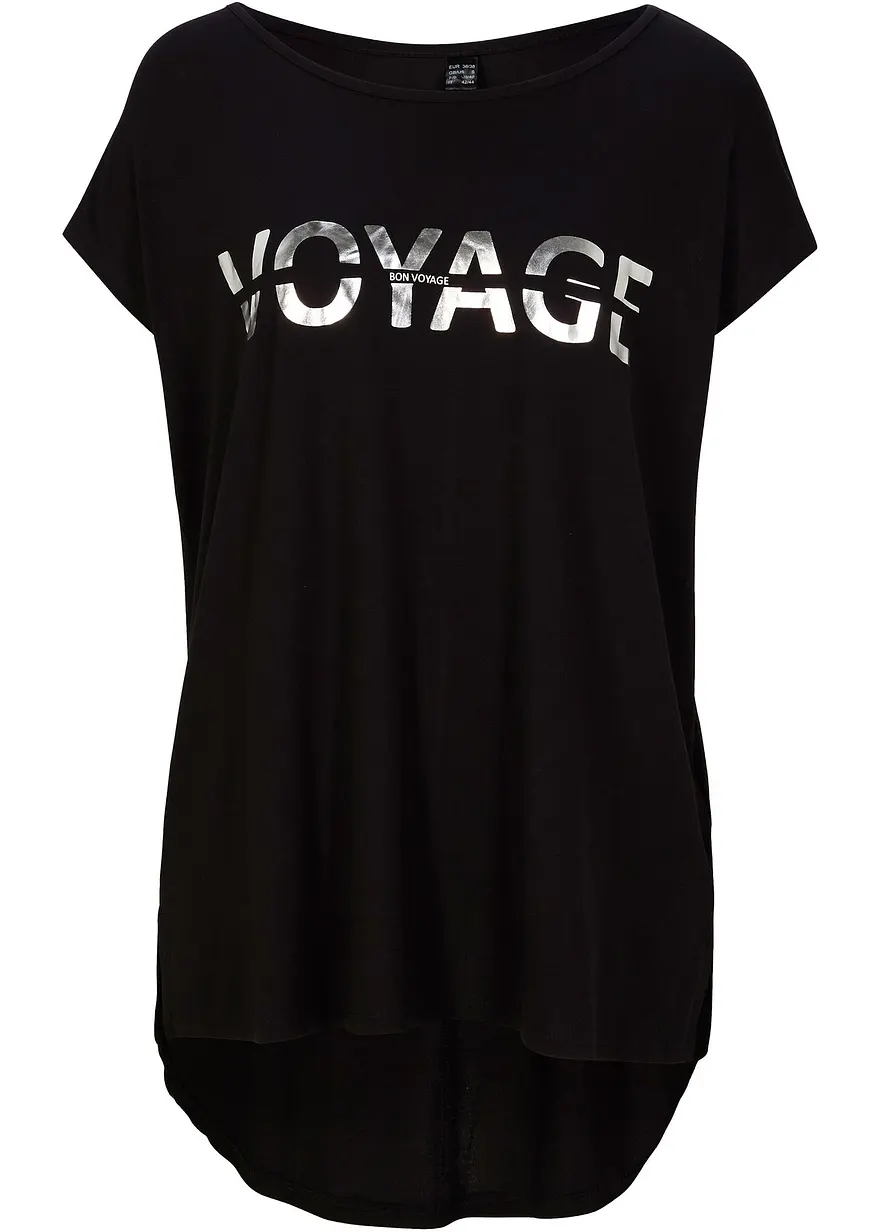 Longshirt mit Metallic Druck