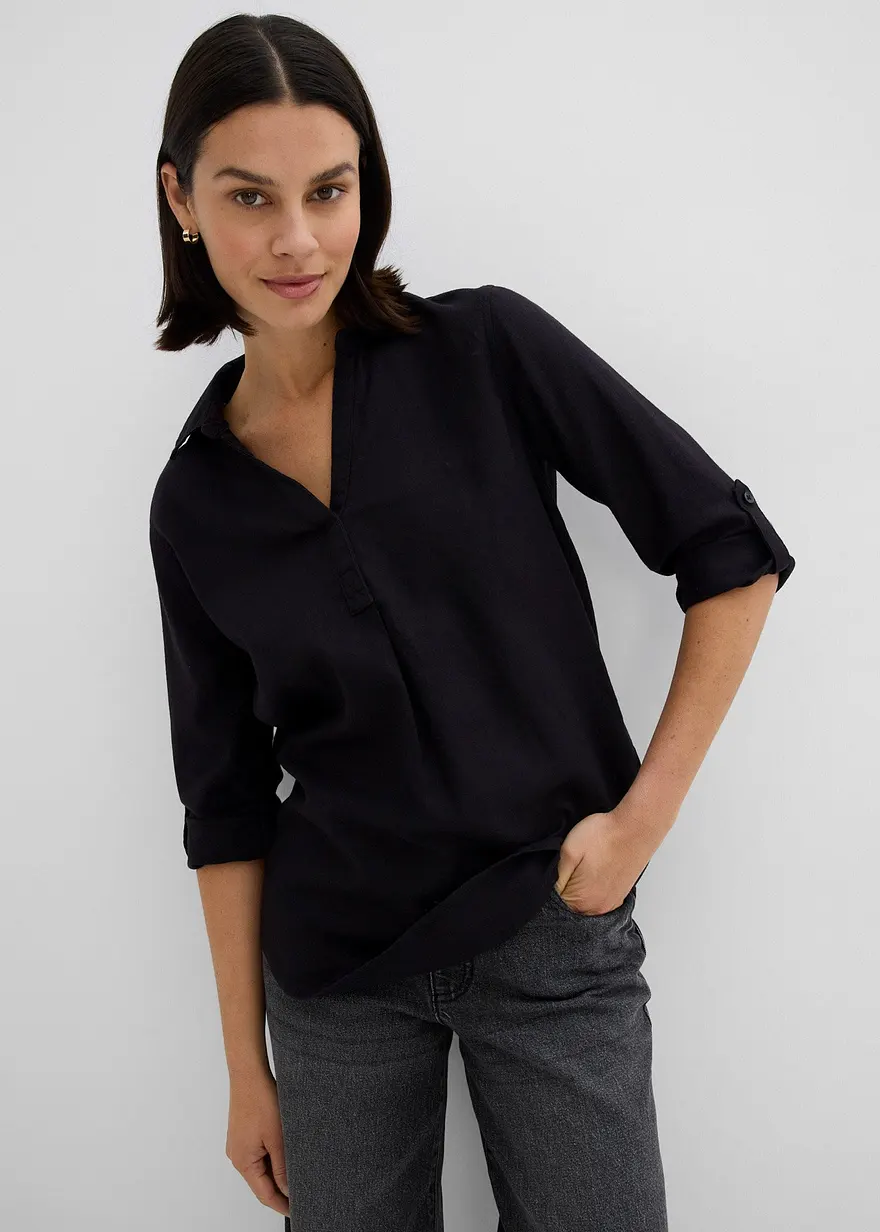 Leinen-Bluse, 3/4-Arm