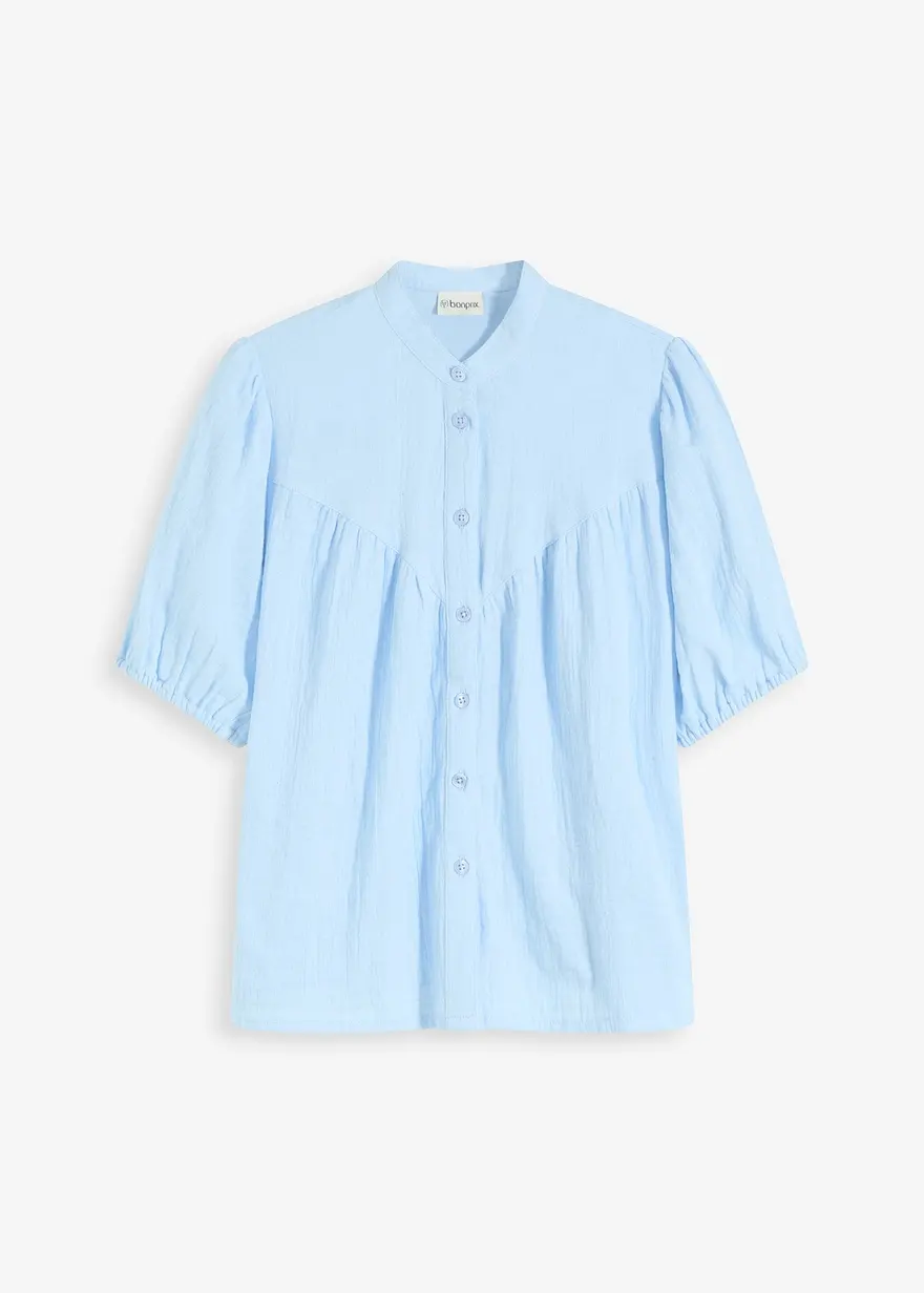 Kurzarm-Bluse aus Musselin
