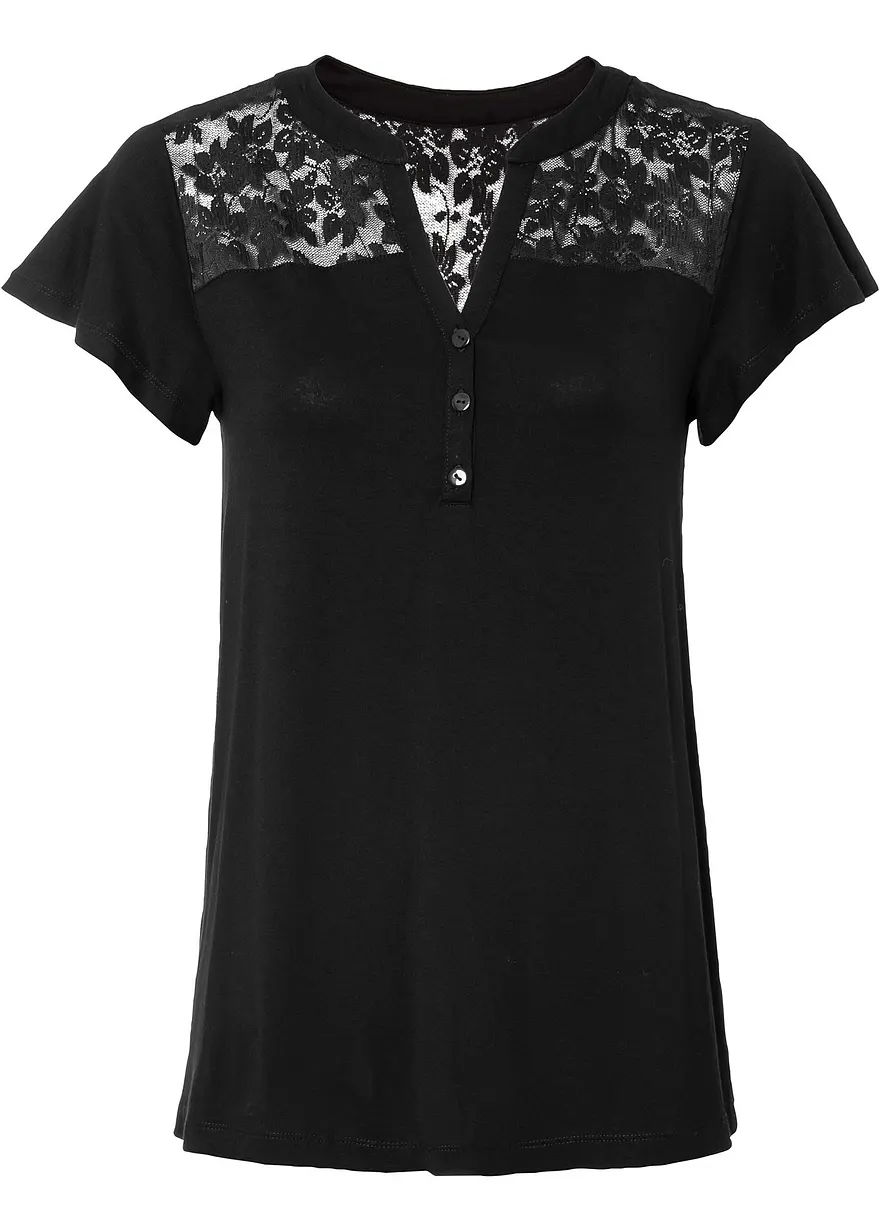 Henleyshirt mit Spitze