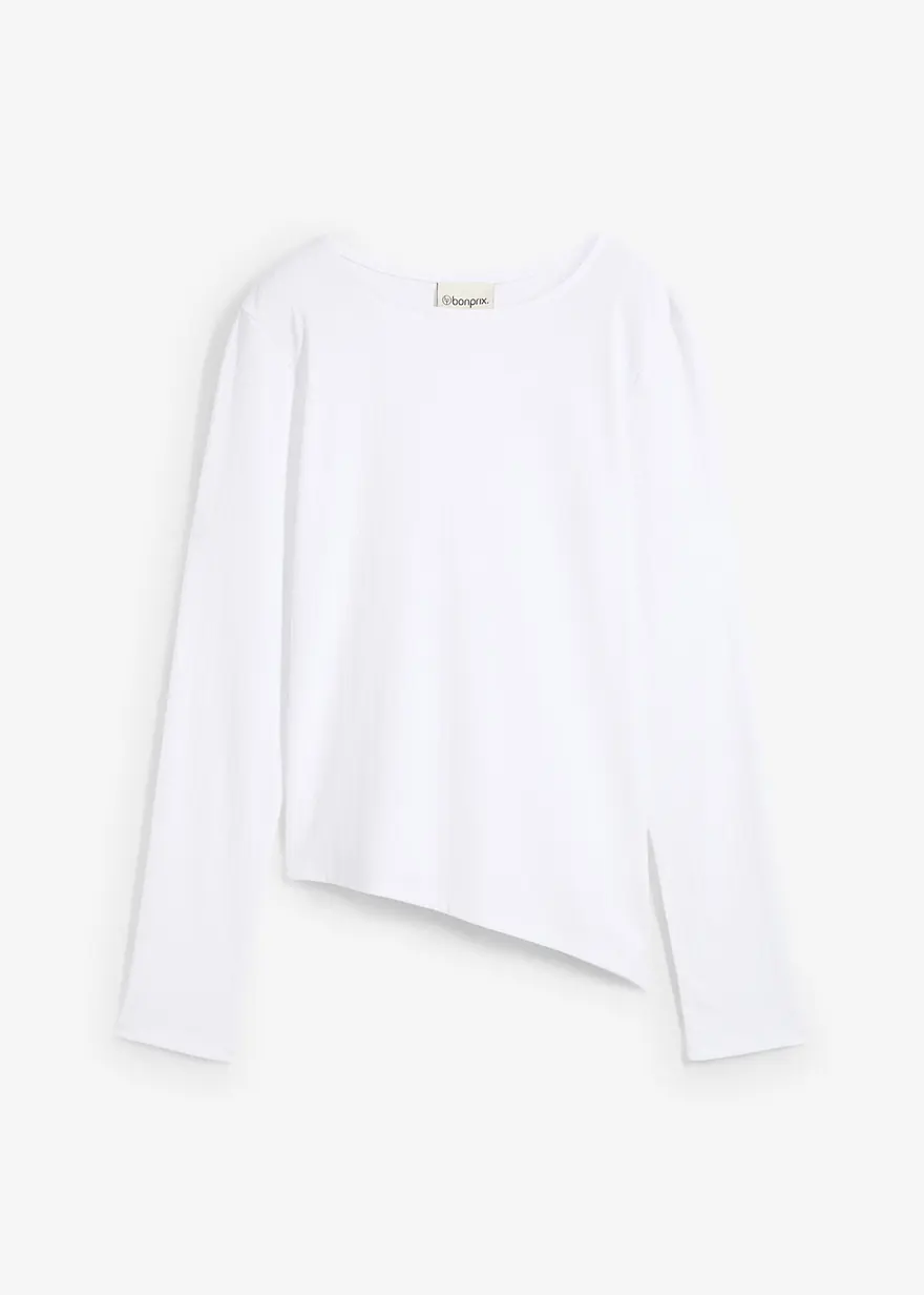 Langarmshirt aus Rippe mit Schlitz