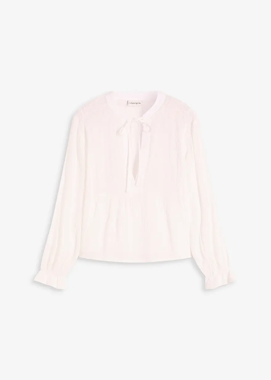 Bluse mit Lochstickerei