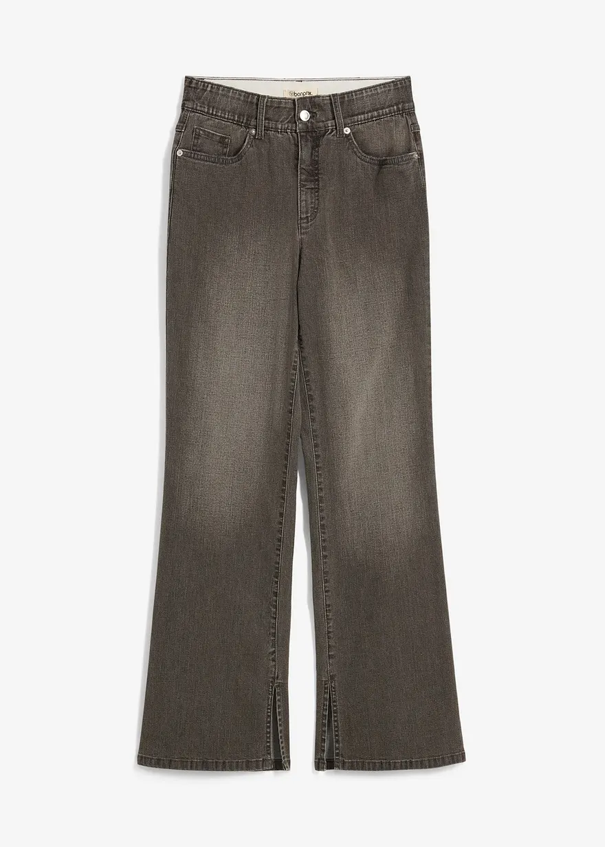 Straight-Jeans, High Waist, Schlitz