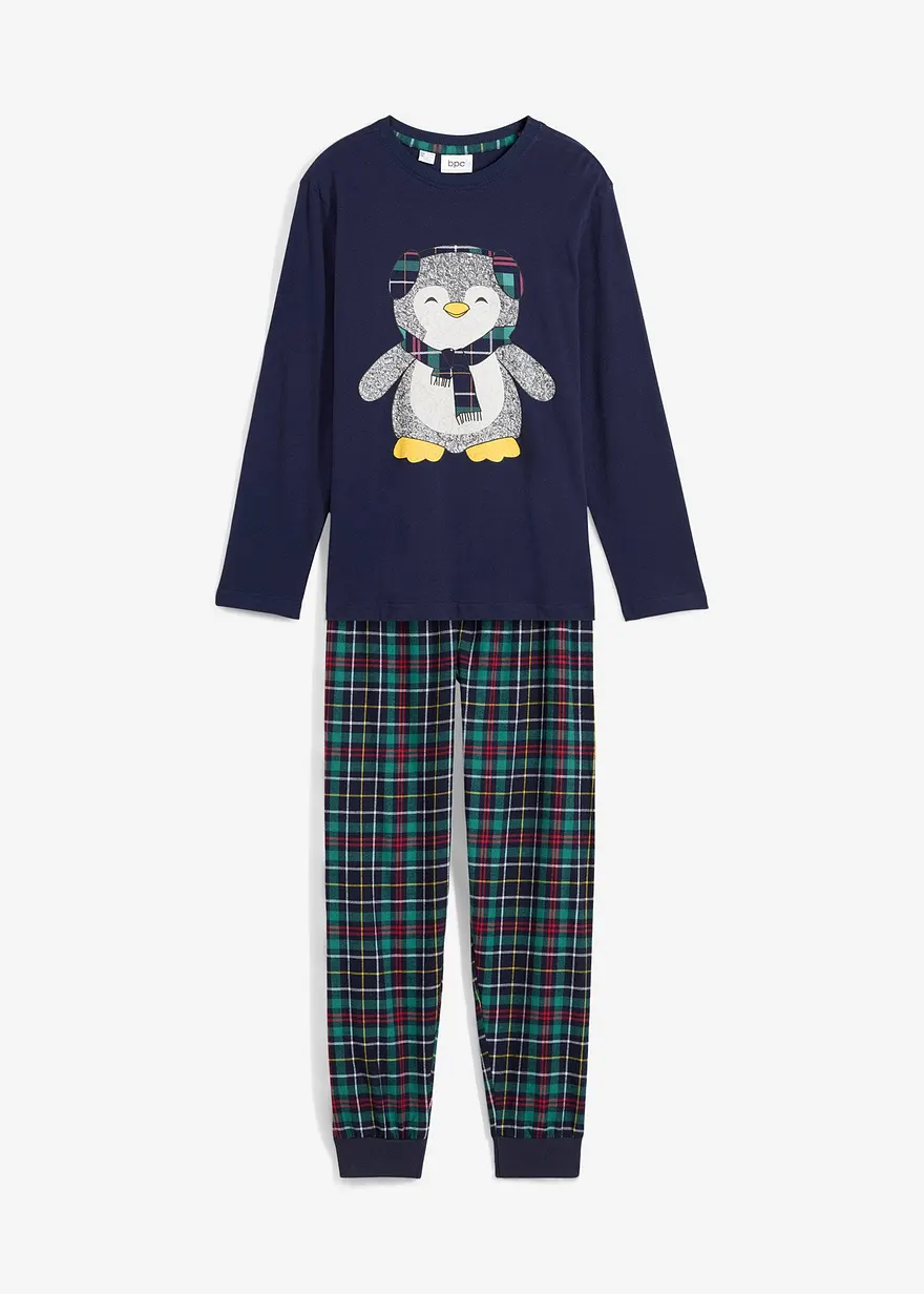 Pyjama mit Flanellhose und Bio-Baumwolle (2-tlg. Set)