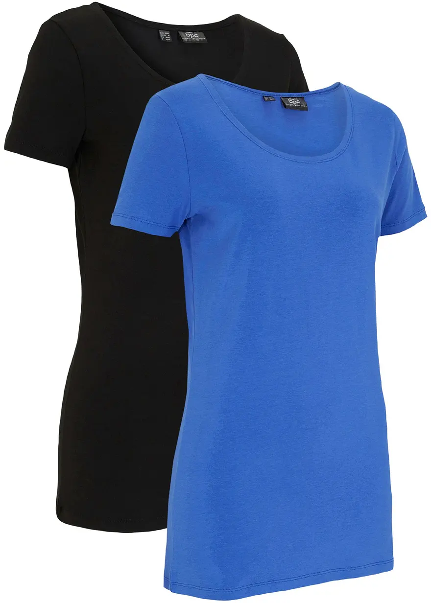 Longshirt mit Schriftzug (2er Pack)