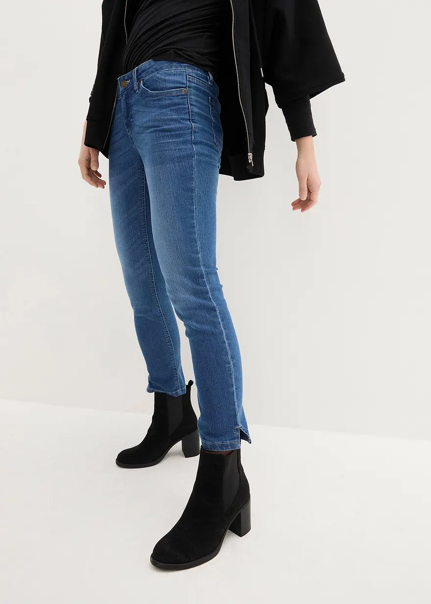 Komfort-Stretch-7/8-Jeans mit Schlitz