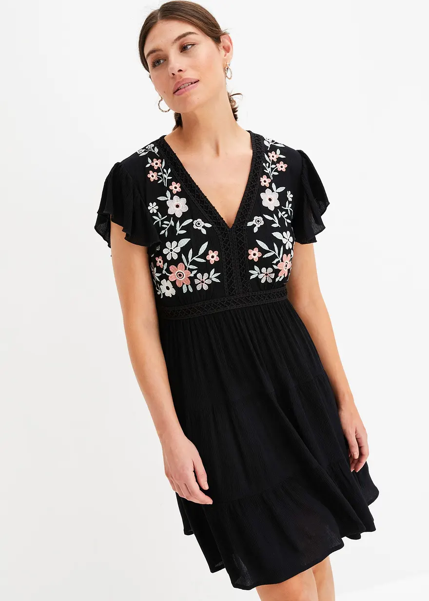 Minikleid mit Stickerei