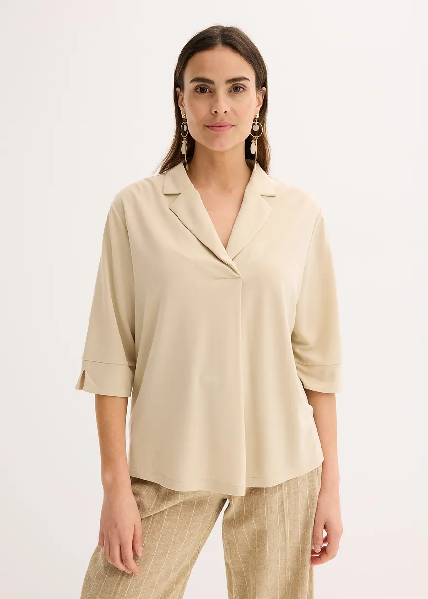 Tunika-Shirt aus fließendem Viskose-Piqué