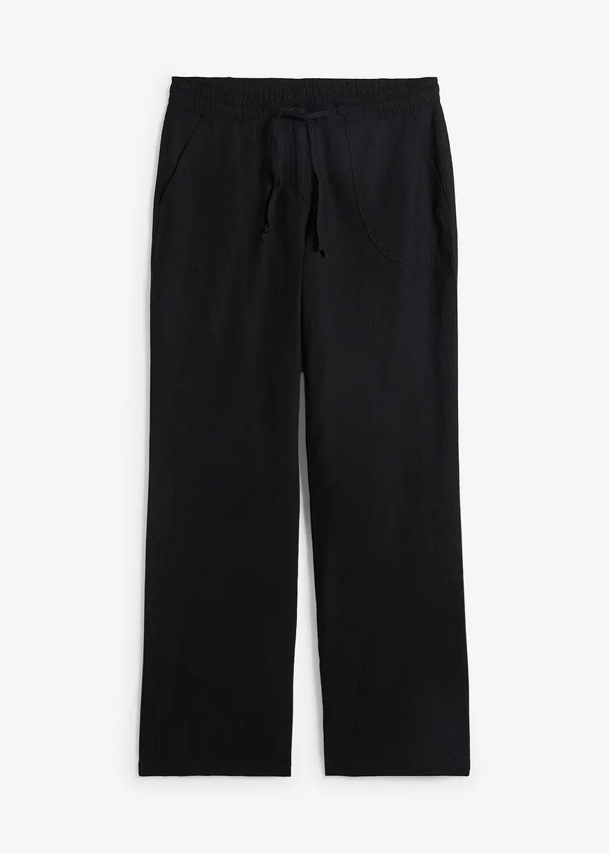 Leinen-Hose mit weitem Bein