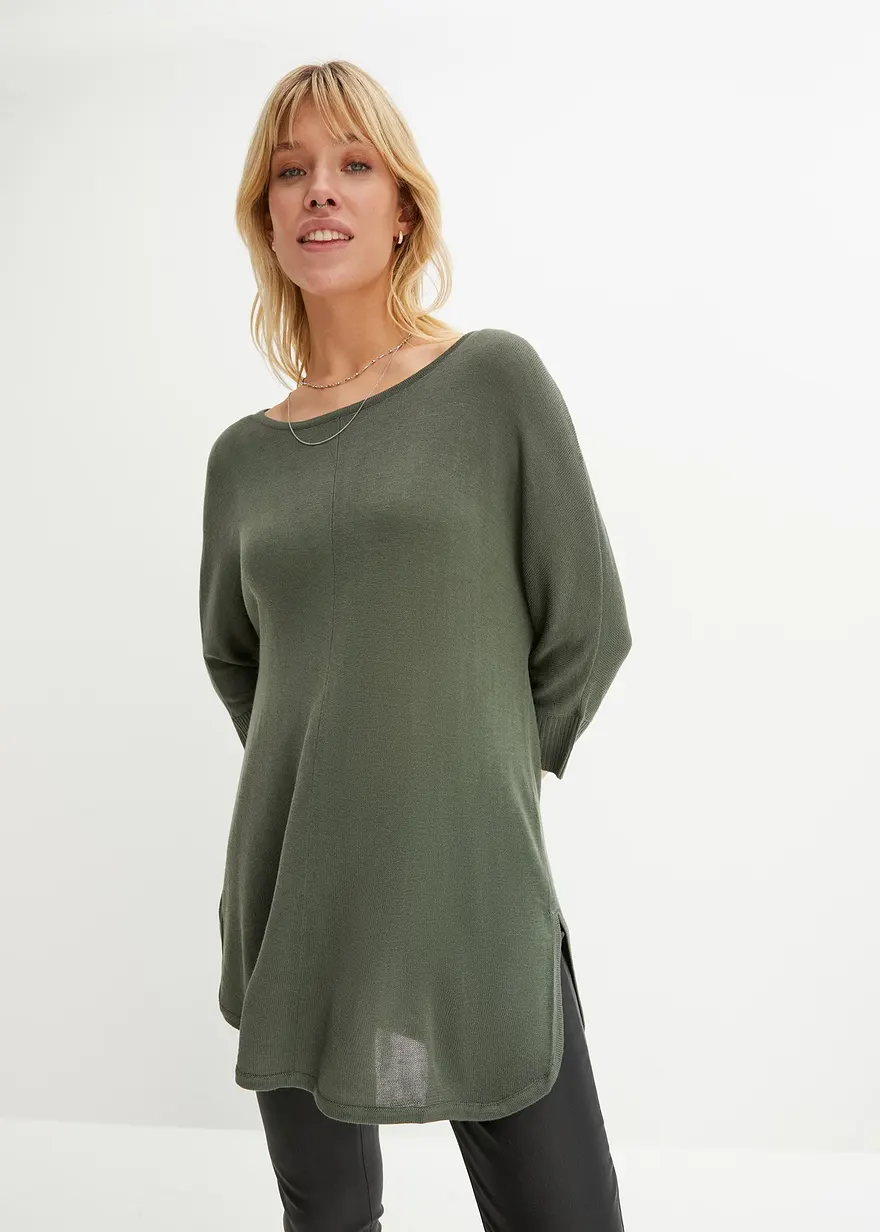 Feinstrickpullover mit 3/4 Arm
