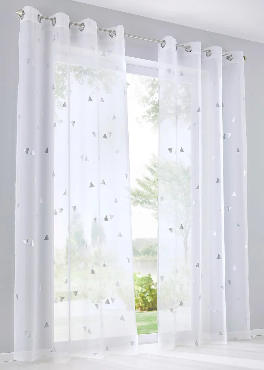 Gardine mit Glanzdruck (1er Pack)