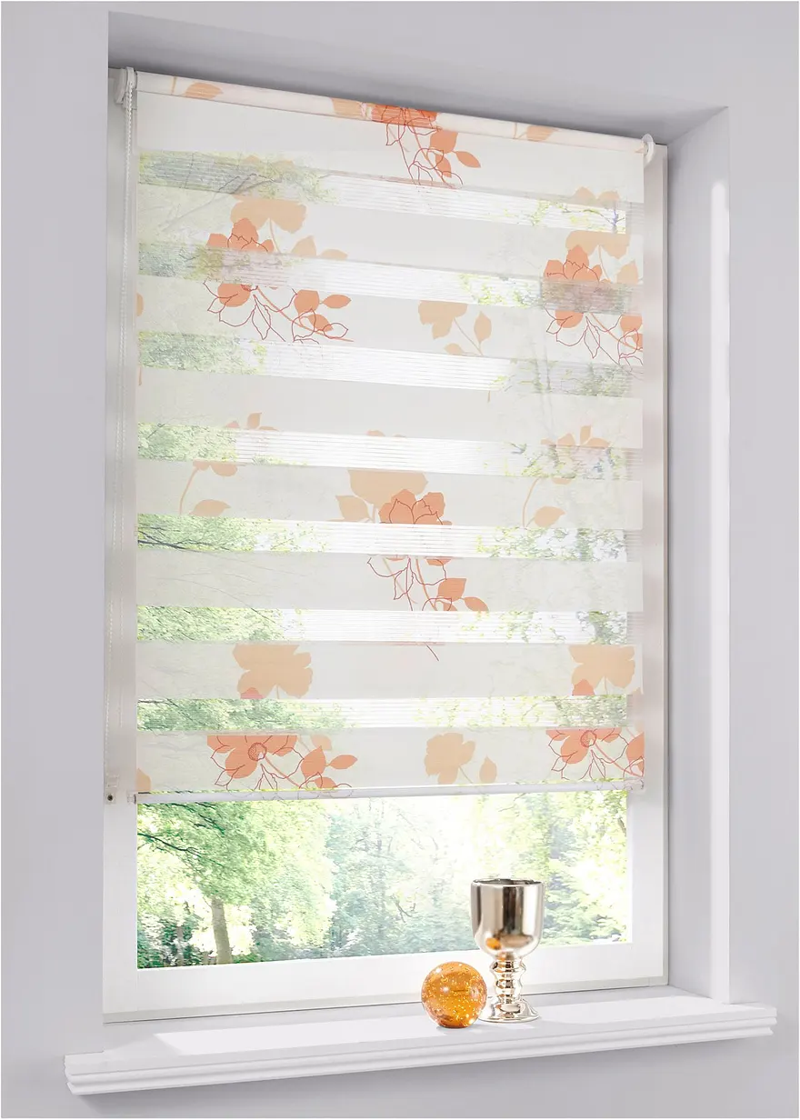 Doppelrollo mit Blumenmuster