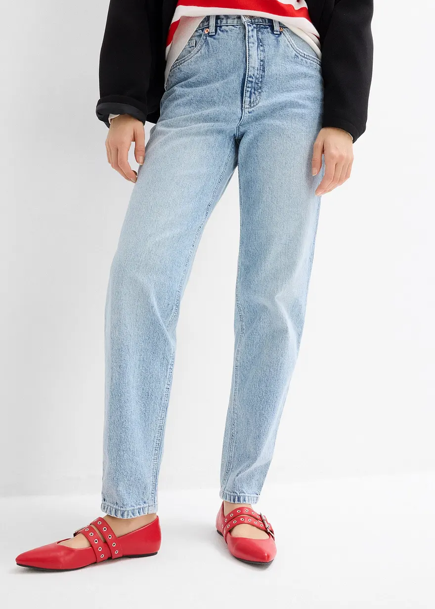 Mom Jeans High Waist, Low Stretch cropped