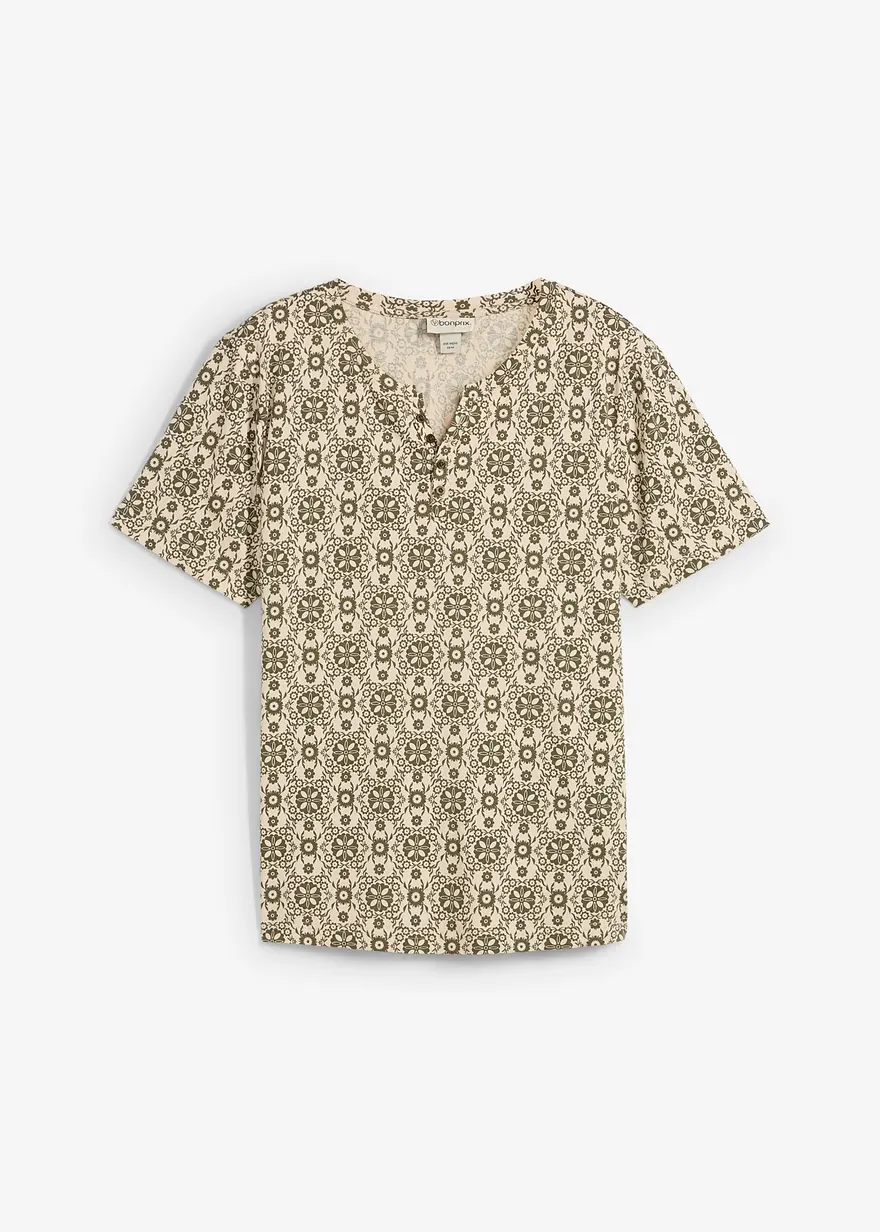 Henleyshirt aus reiner Baumwolle