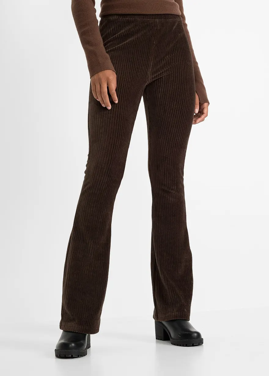 Ausgestellte Leggings in Cordoptik