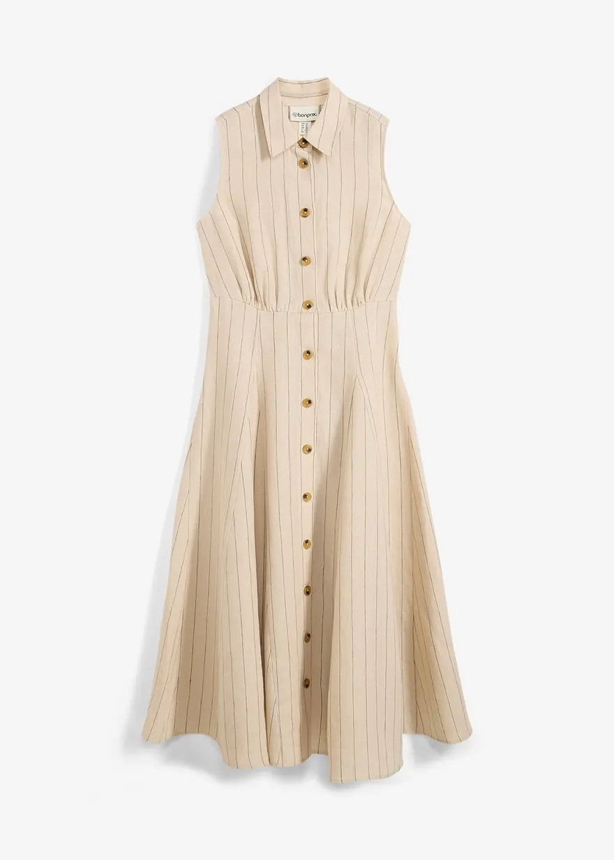 Hemdblusenkleid aus reinem Leinen