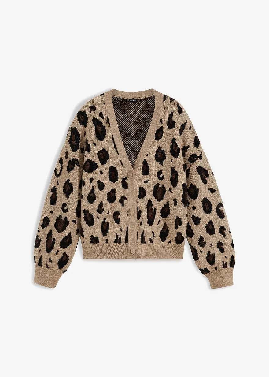 gemusterte Strickjacke