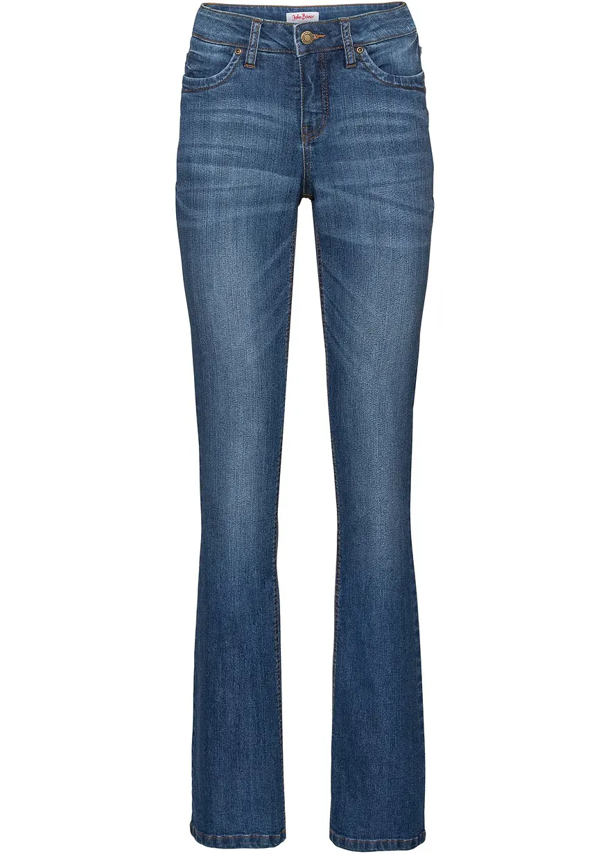 Bootcut-Jeans Mid Waist, Komfort-Stretch