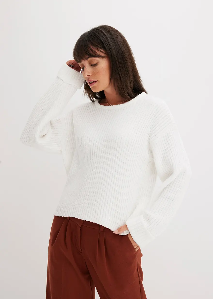 Oversize-Pullover aus weichem Chenille