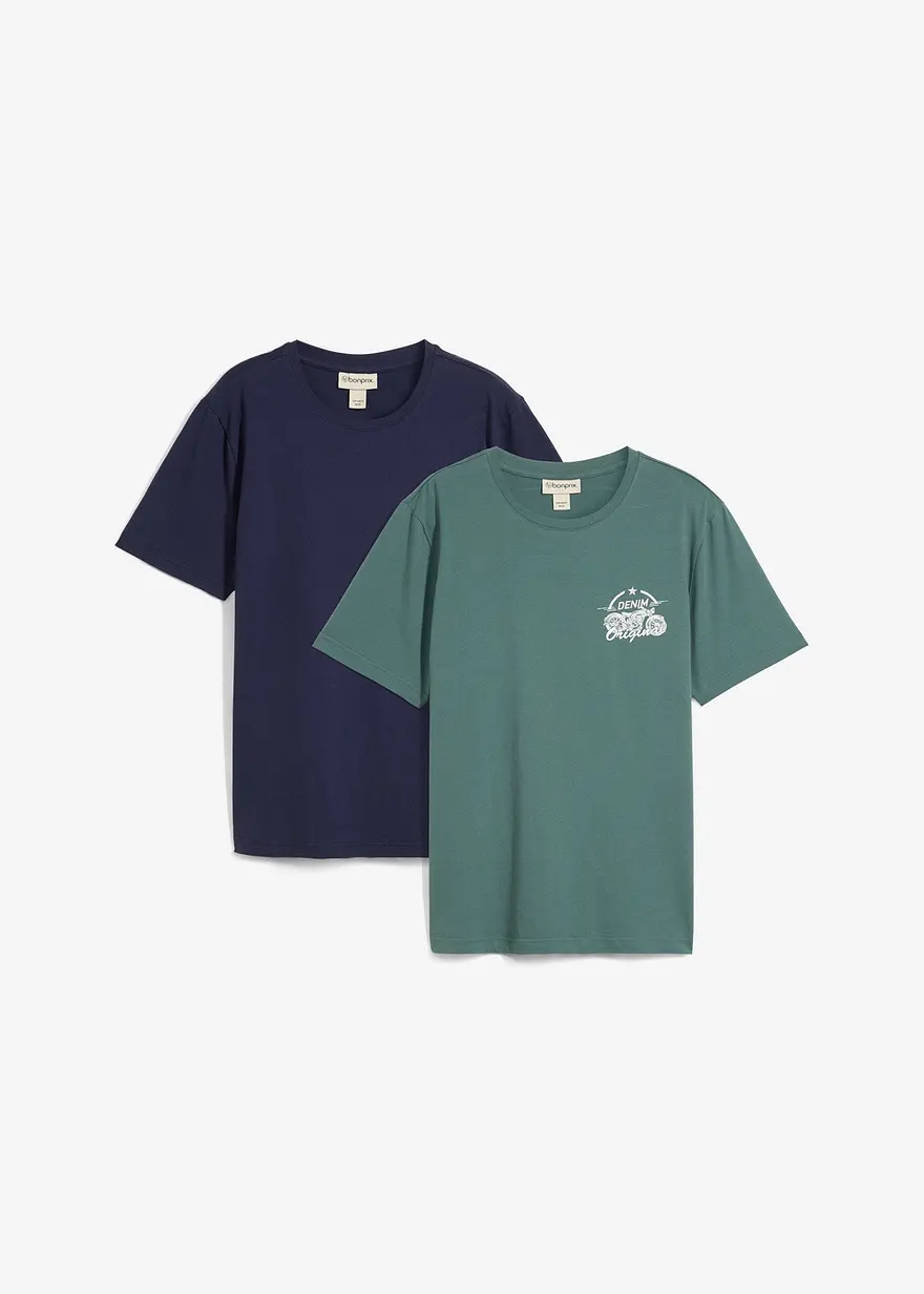 T-Shirt (2er Pack) aus reiner Baumwolle