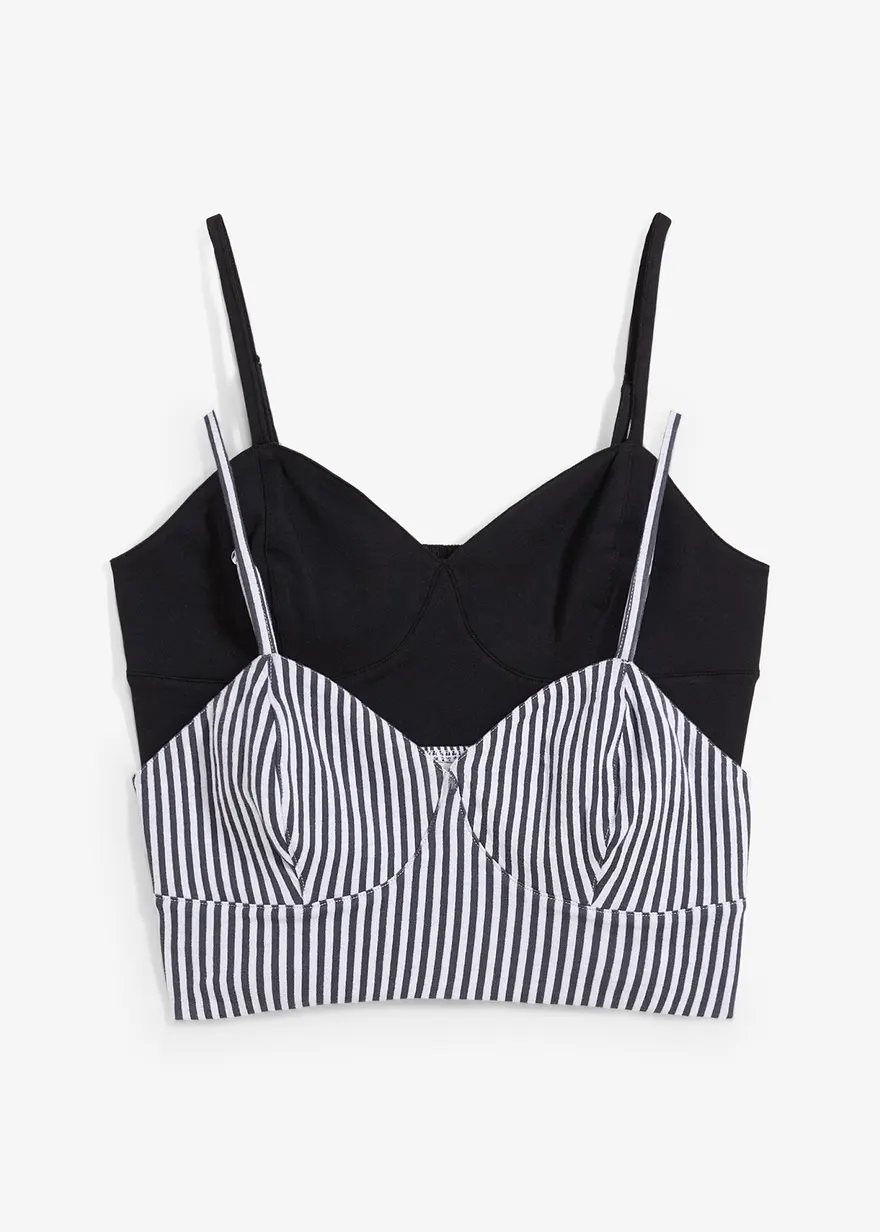 Cropped Top aus reiner Bio-Baumwolle (2er Pack)