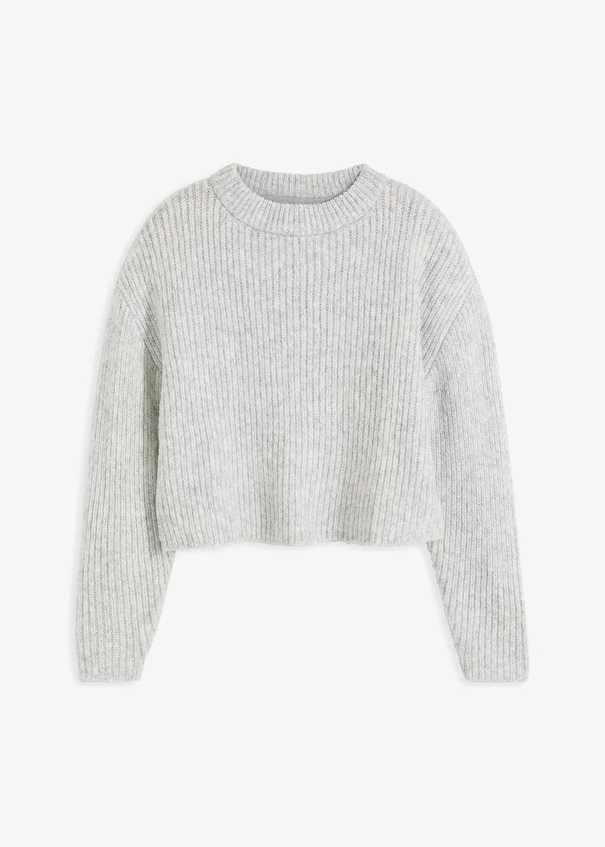 Grobstrick-Pullover aus weichem Woll-Mix