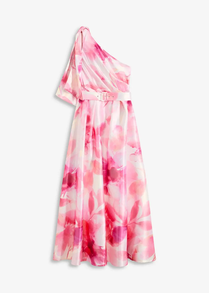 One-Shoulder-Kleid aus glänzendem Satin
