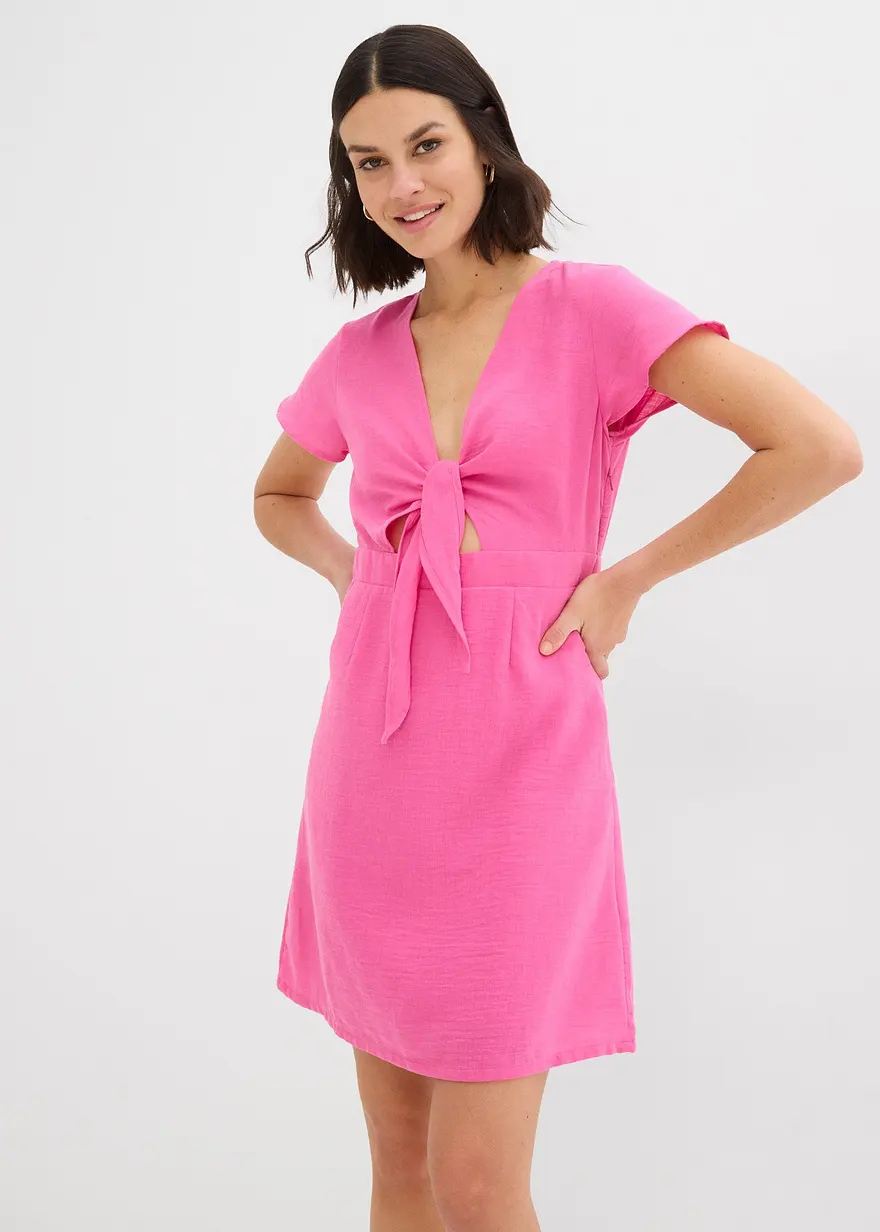 Minikleid mit Bindedetail am Ausschnitt