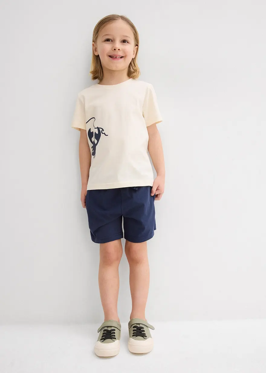 T-Shirt und kurze Jersey-Shorts (2-tlg.Set) aus Bio-Baumwolle