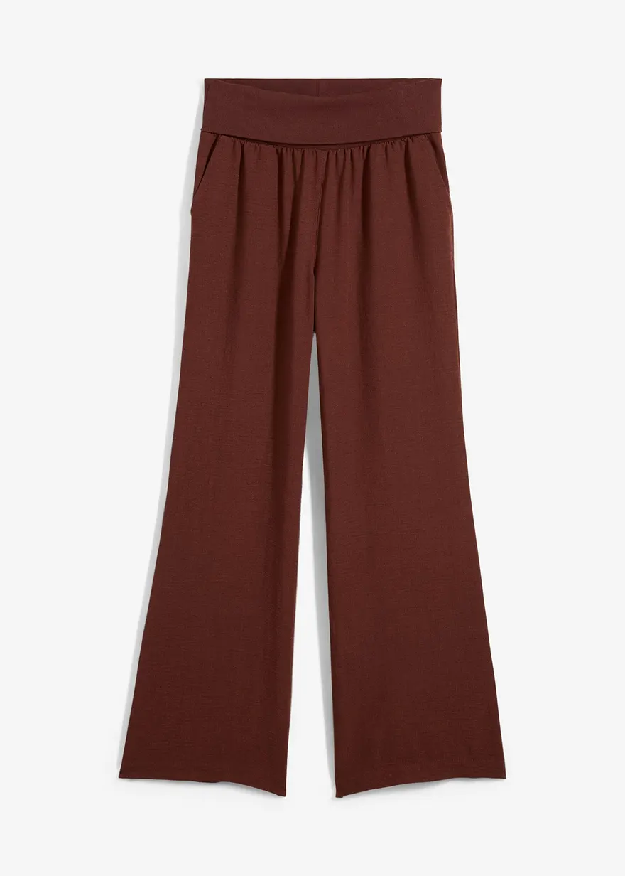 Palazzo-Hose mit Rippbündchen