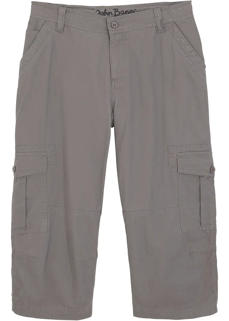 Loose Fit 3/4 Cargohose aus reiner Baumwolle
