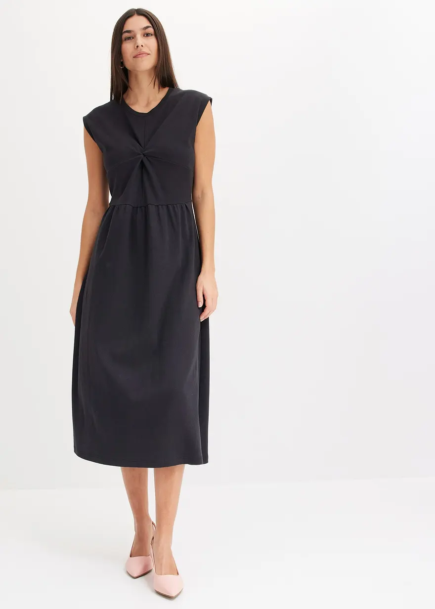 Ausgestelltes Jerseykleid mit Twistdetail