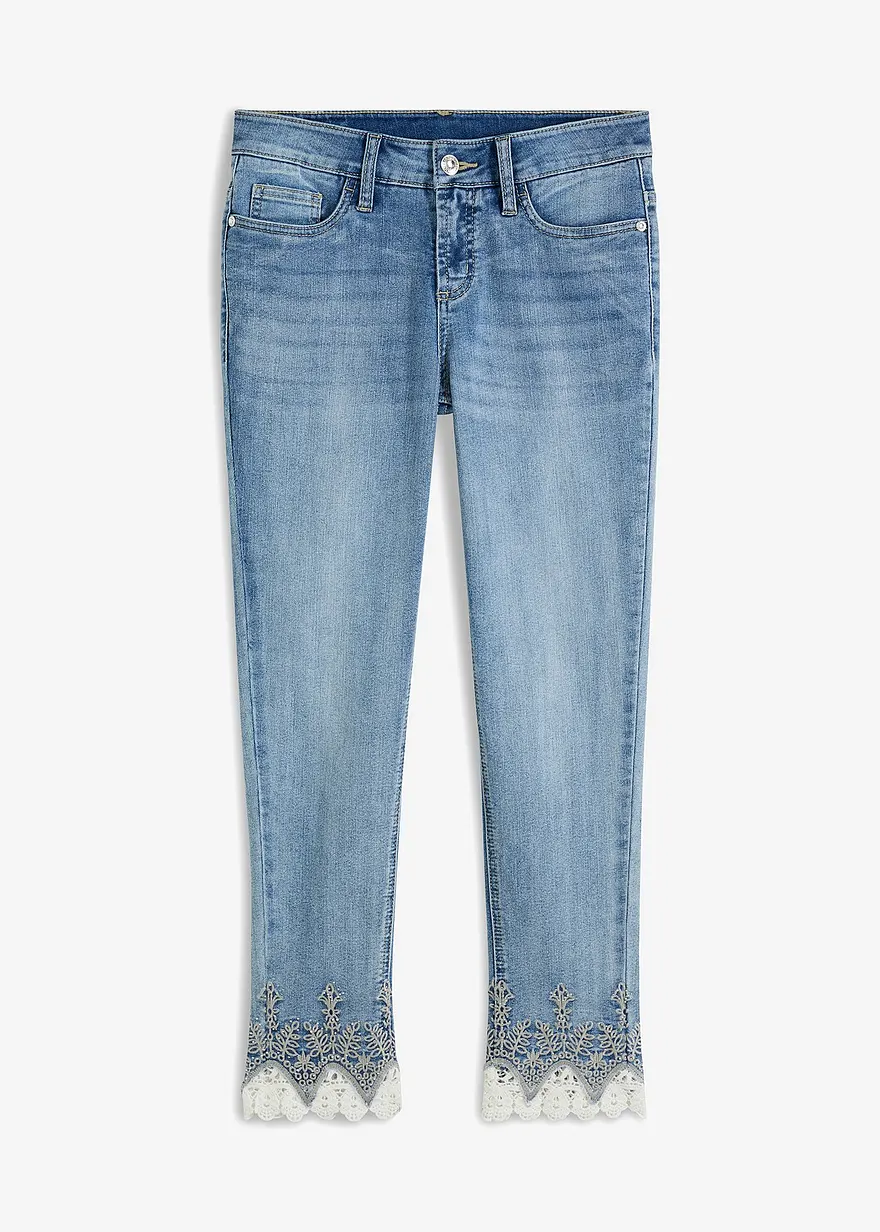 Skinny-Jeans mit Spitze