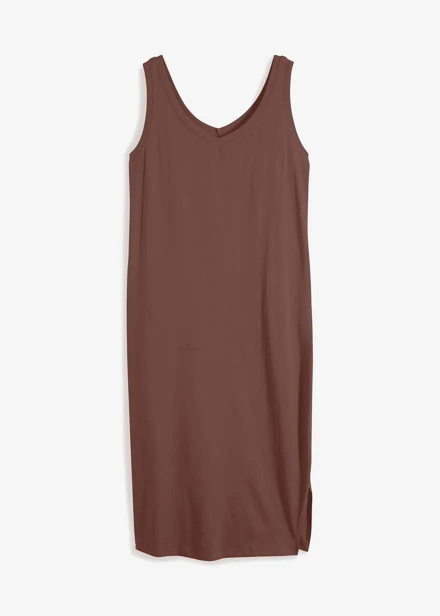 Jerseykleid mit Schlitz aus reiner Bio-Baumwolle