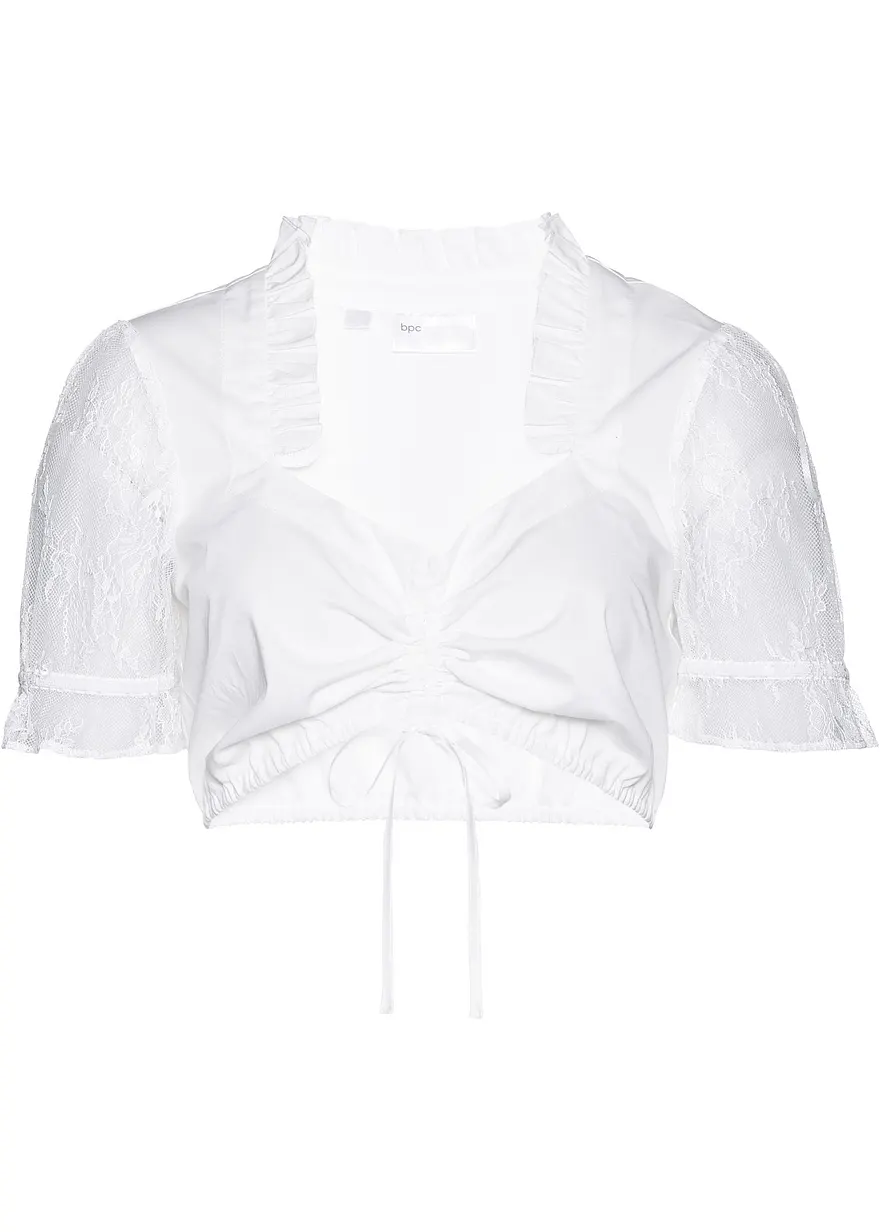 Dirndlbluse mit Spitzenärmeln