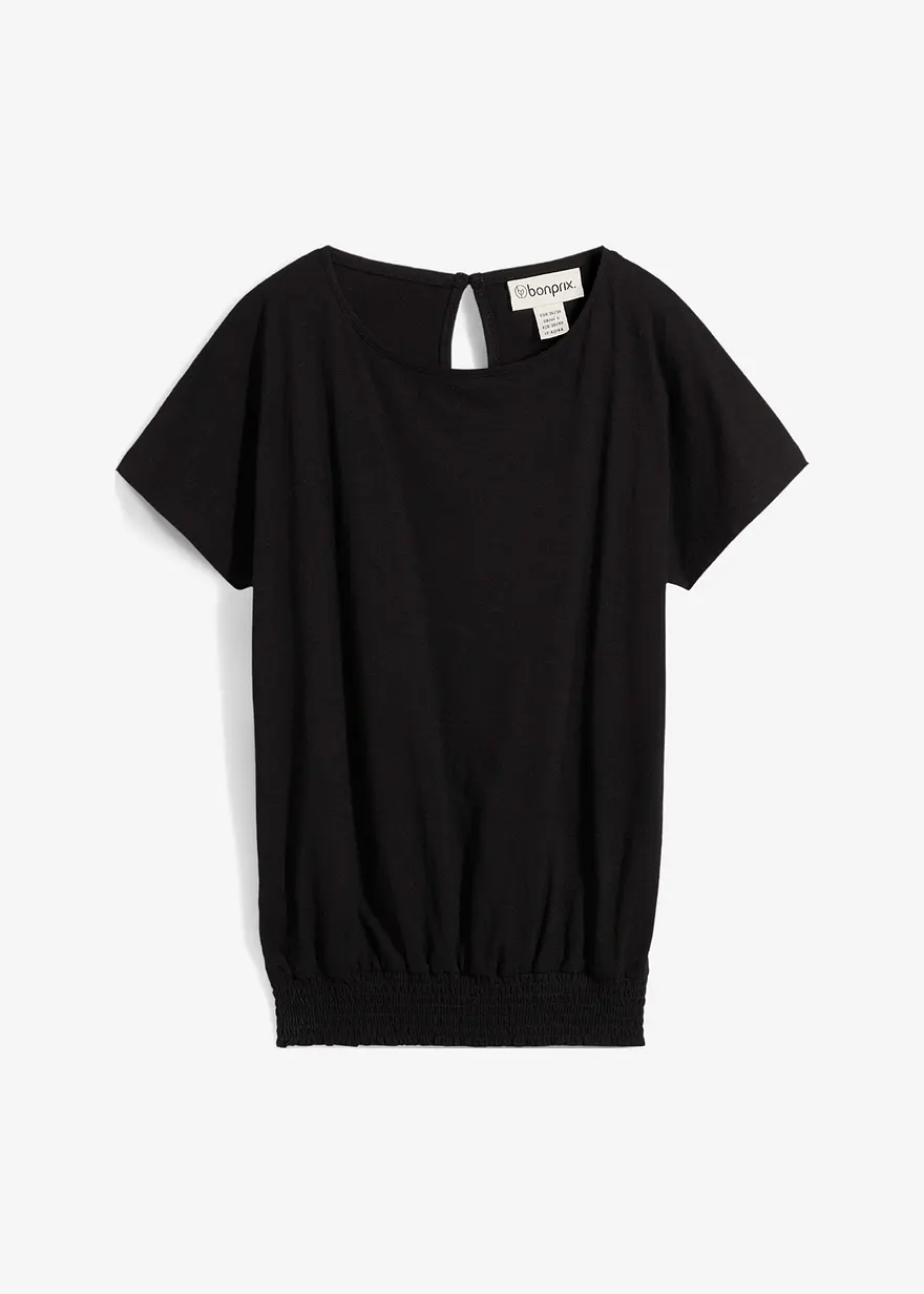 Flammgarn-Shirt aus Bio-Baumwolle mit Smockbund