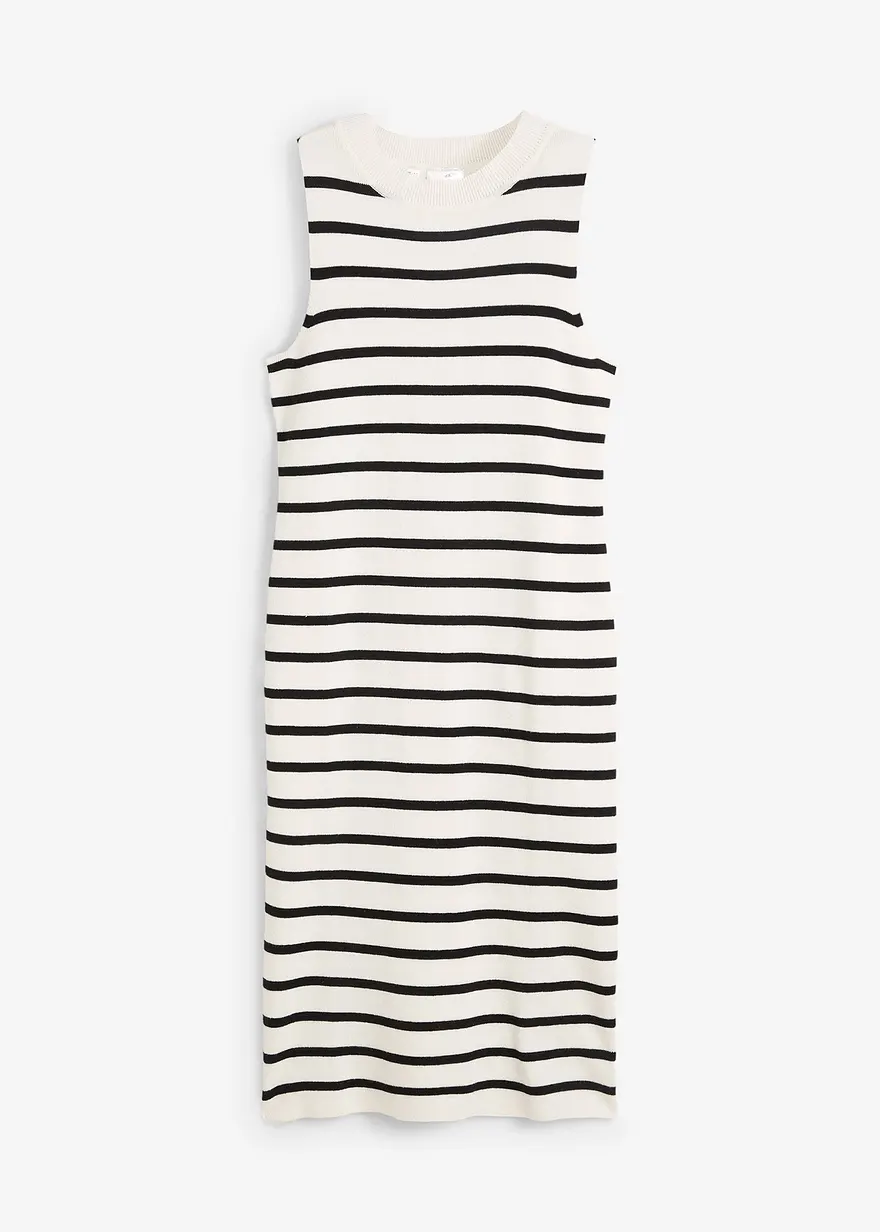 Leichtes Feinstrick-Kleid, gestreift