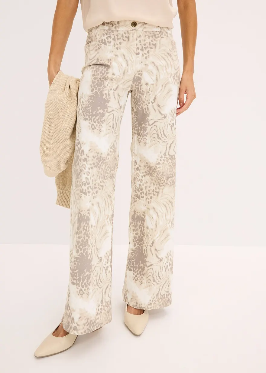 Wide Leg Hose aus Twill