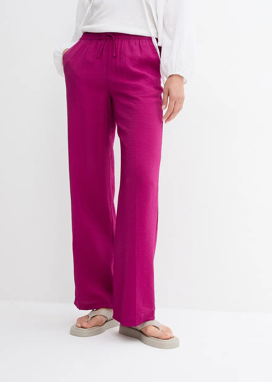 Marlenehose mit elastischem Bund aus Viskose-Mix