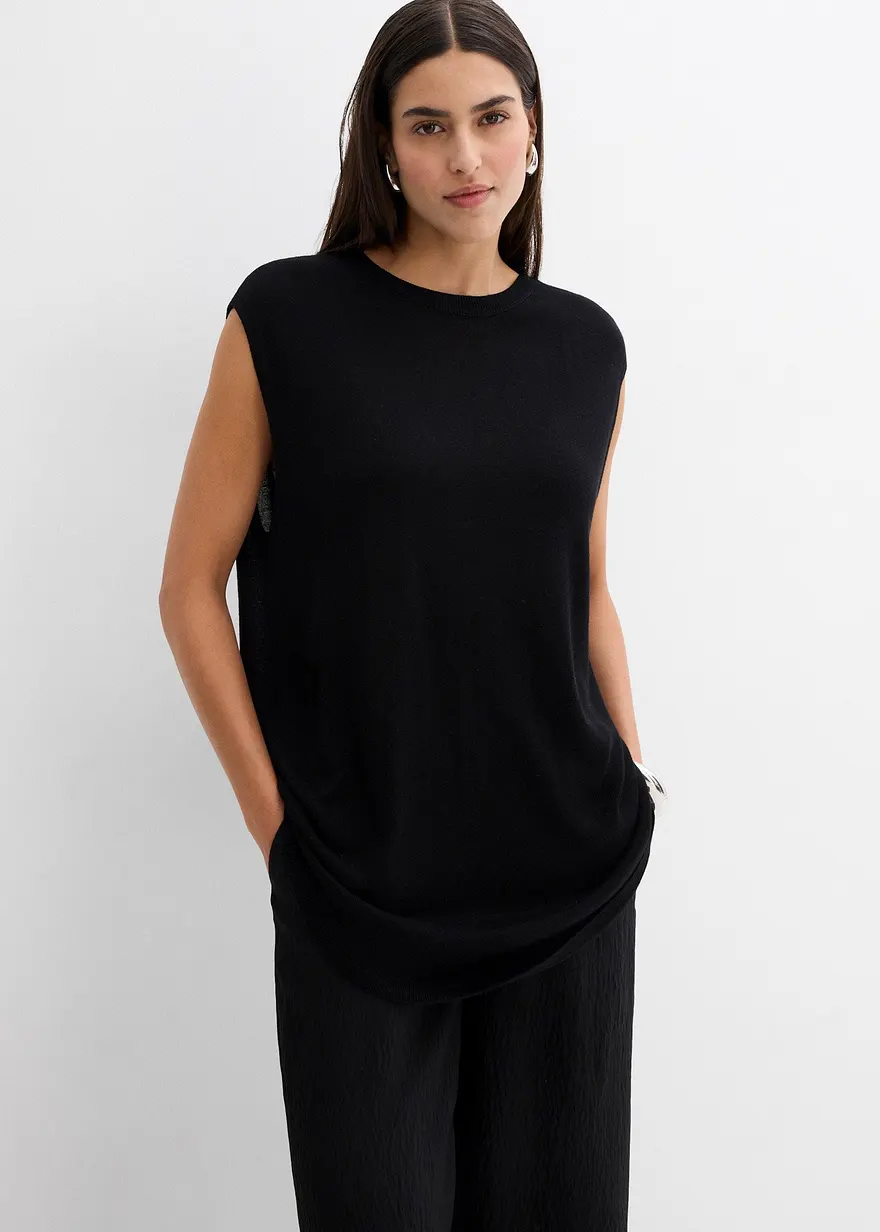 Ballonförmiges Stricktop aus feiner Viskose